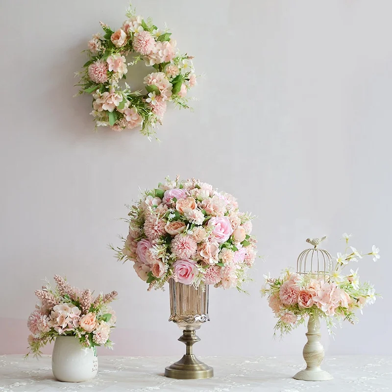 X1293 Lovely Wedding Decoration Artificial Floral Flower Table Centerpieces Set