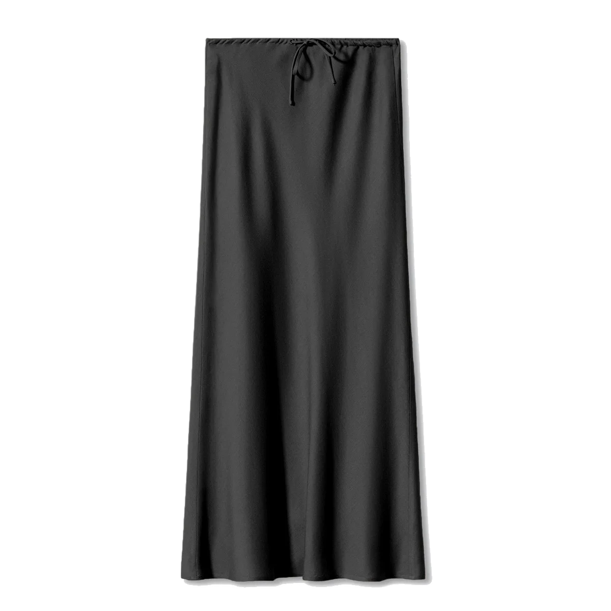 New 2024 Spring Summer Solid Color Satin Long Skirt For Women High Waist Lace-Up Fashion Elegant Faldas