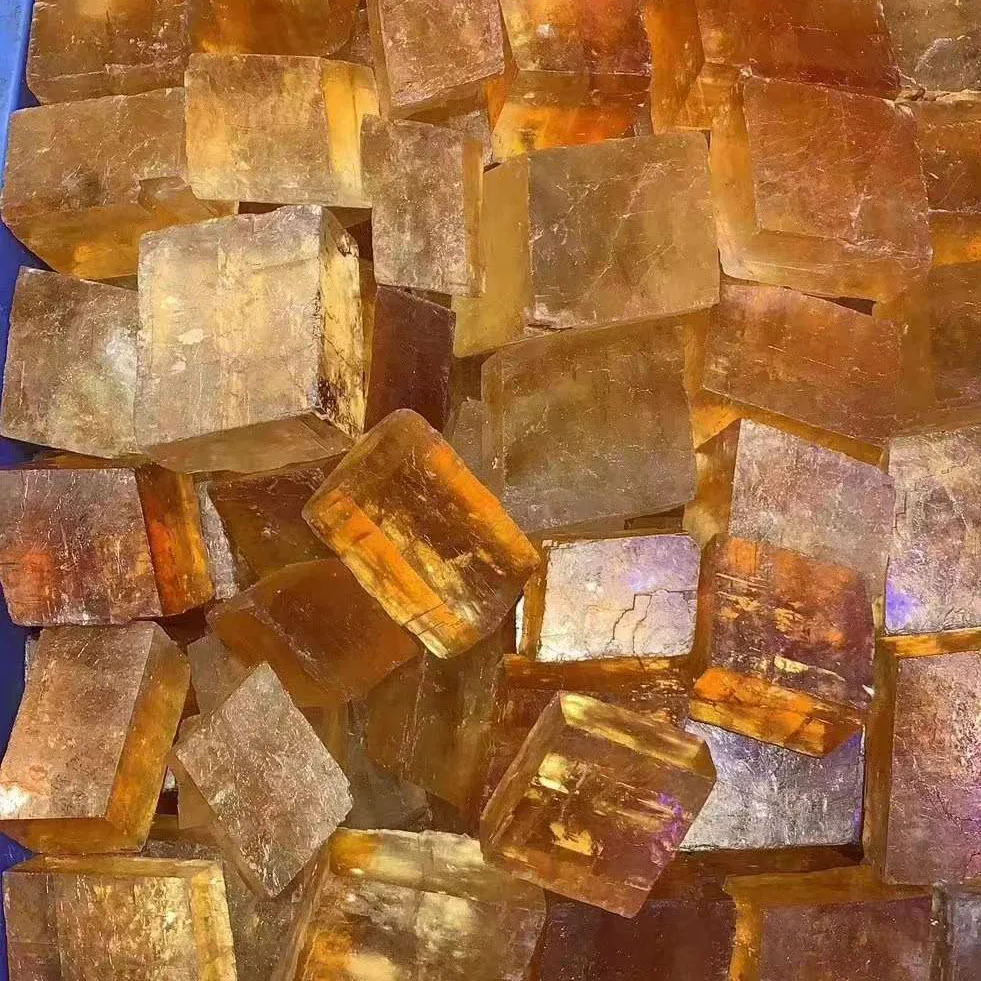 Wholesale bulk High Quality natural quartz crystals healing stones orange Rainbow honey calcite rough cube Fengshui home decor