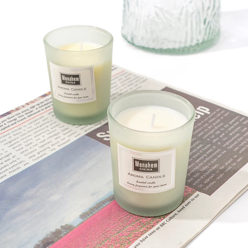 Custom Private Label Wedding Gift Handmade Luxury Glass Jar 100% natural soy wax Aromatherapy Candle For Home Decoration