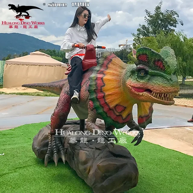 Amusement Park life size mechanical dinosaur 3d ride model riding machine