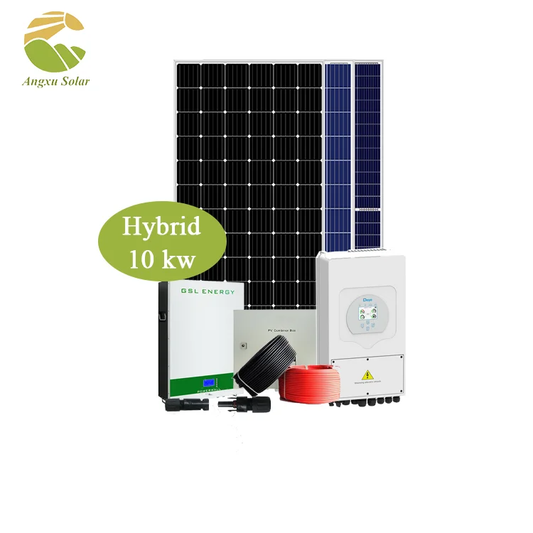 Гибридная система солнечных панелей 10 кВт, полная Солнечная система для дома, комплект солнечных панелей для дома