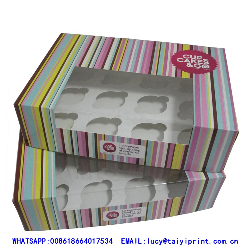 Cheap printing custom individual mini cupcake box