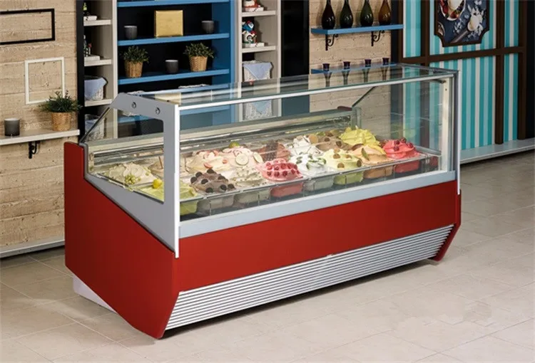 12 Pans Gelato Ice Cream Fridge Display Freezer