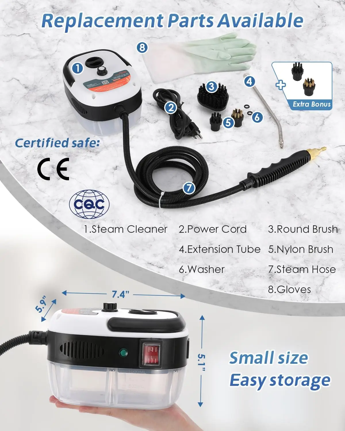 Multi Purpose High Temperature Portable Household Steam Cleaners Electric Carpet Steam Cleaner