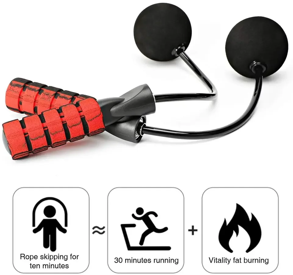 Exercise Fitness Ropeless Jump Rope Cordless Jumping Rope Adjustable Length Speed  Custom Skipping Rope with Foam Handle