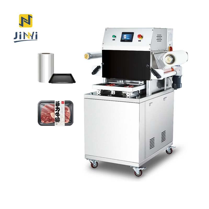 JINYI DQ330VSL skin vacuum packing machine autometic skin pack film flat cardboard map skin pack machine