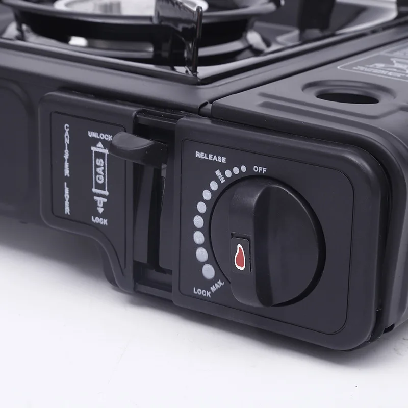 Wholesale oem logo outdoor portable gas stove burner with free stand camping accessories manual gas stove