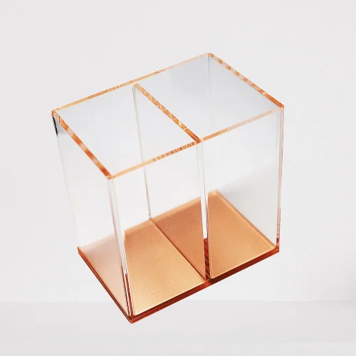 Stylish Office Stationery Supplies 100% Acrylic Pen Holder Organizer Rose Gold For Export