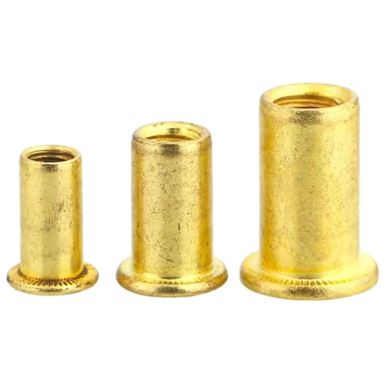 M3 M4 M6 H59 H62 Brass Bronze Copper Alloy Steel Plain Zinc Plating Coating Small Flat Head Serrated Rivet Nuts