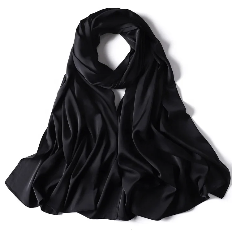 Luxury Smooth Super Soft Elegant Women Scarf Satin Fashion Islam Muslim Ladies Plain Silk Like Shawls And  Scarves Hijab Scarf