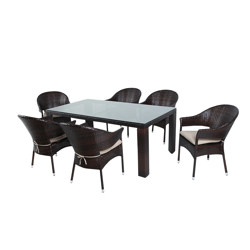 Garden Set Wicker Rectangular Shape Outdoor Table Rattan Furniture