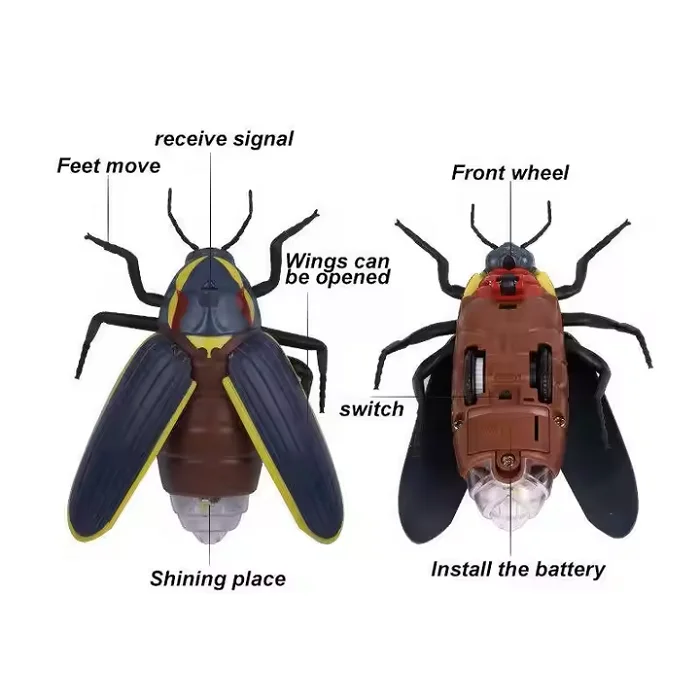 Remote Control Insect Rc Firefly Lighting Simulation Beetle Animal Toy Electric Halloween Prank Toys