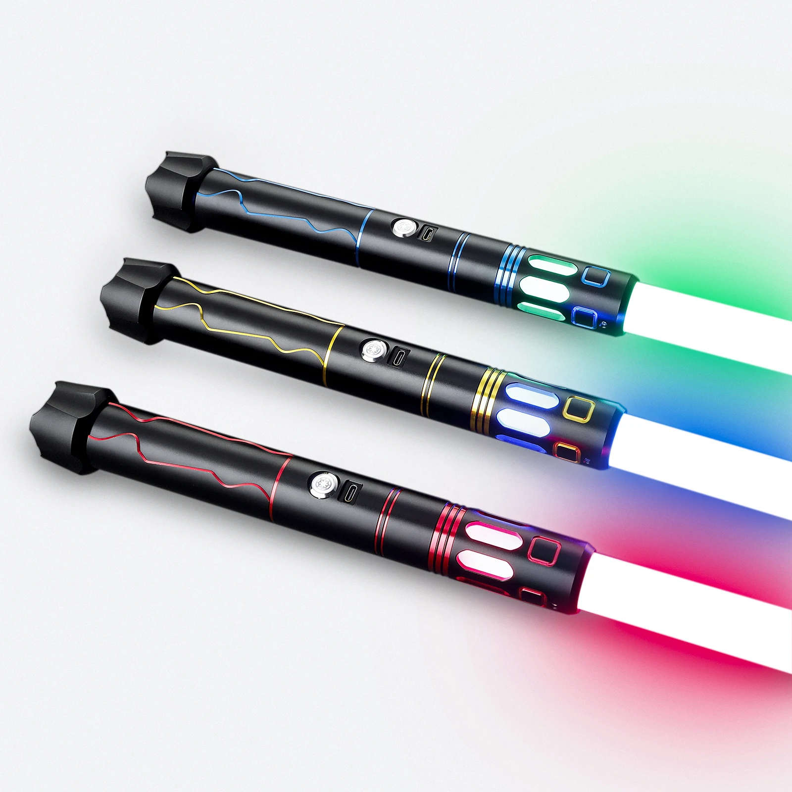 Nexus Saber Metal Hilt Heavy Dueling Blade Color Changing Lightsaber Light Up RGB Toy Swords Led Saber Of Starwars