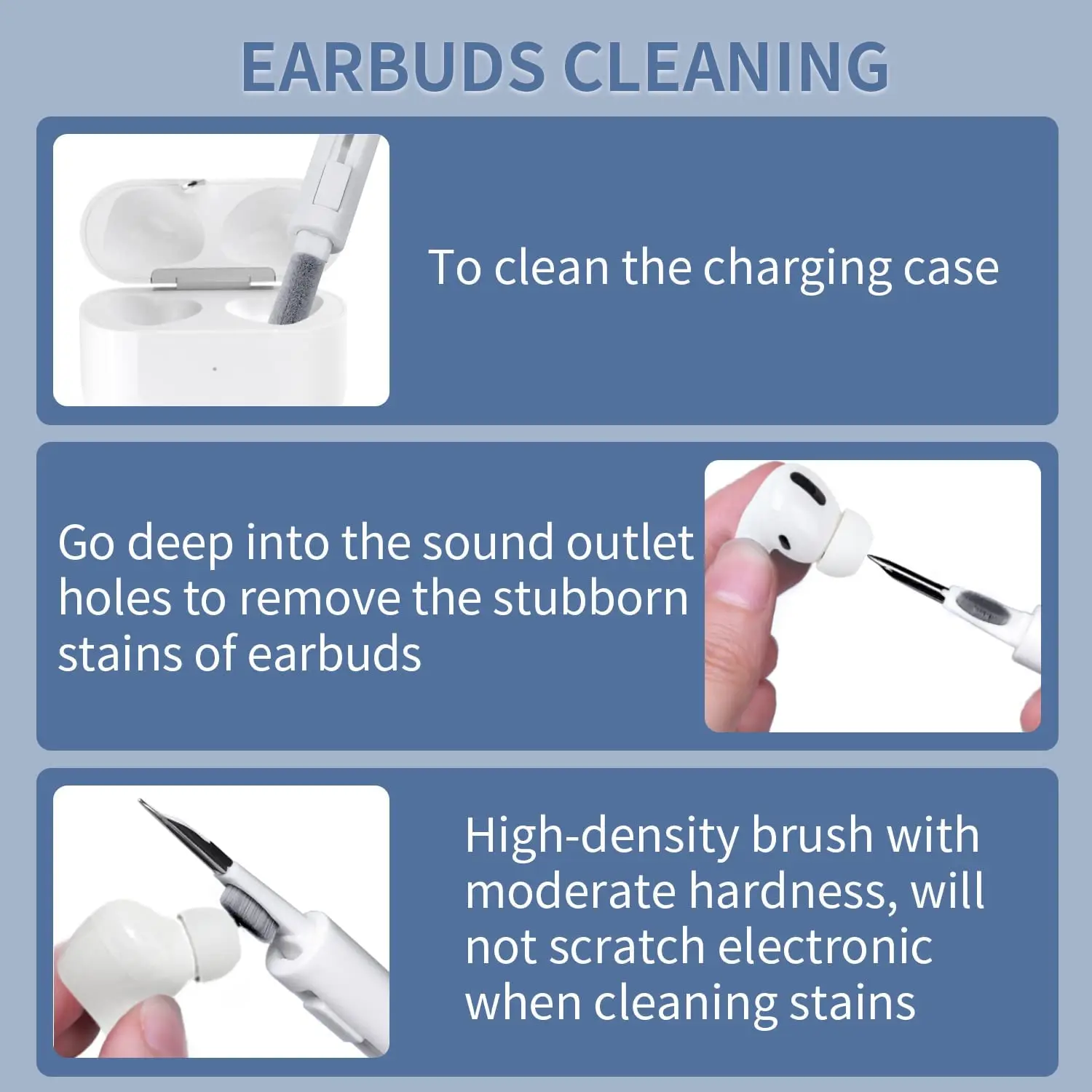 5 in 1 Soft Brush Keyboard Cleaner, Multi-Function Keyboard Brush & Earphone Tools for Headphones 5 In 1 Keyboard Cleaning Dust