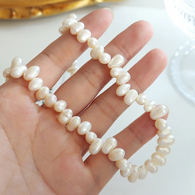 Pearl Choker Natural Pearl Necklace Baroque Pearls Beads Necklaces for Women Stainless Steel Jewelry Colliers collares colar