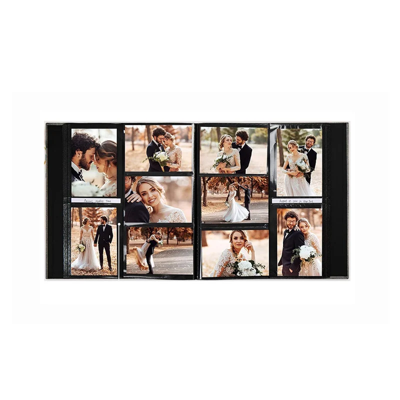 Wholesale Multifunctional Use 200 Sturdy Inner Pages Sewn Leatherette Frame Cover Travel Record Wedding Birthday Photo Album