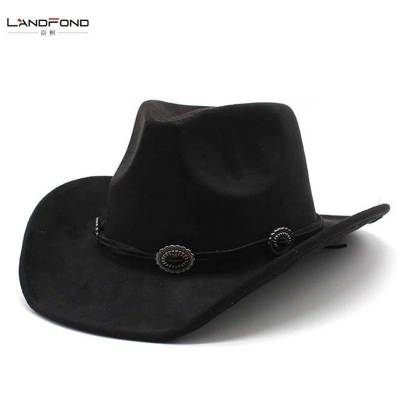 Landfond accessory Large brim suede hat Spring Summer felt hat woven accessories popular fedora hat