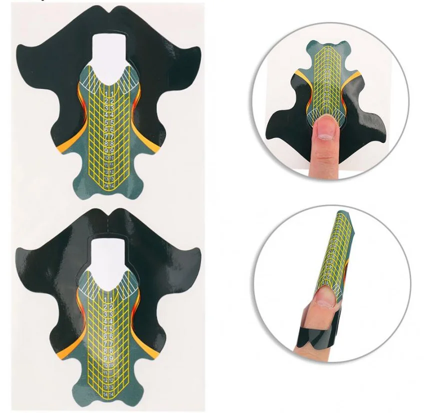 High quality Self Adhesive Nail Form Stickers for Gel Acrylic Nail Tips Extension