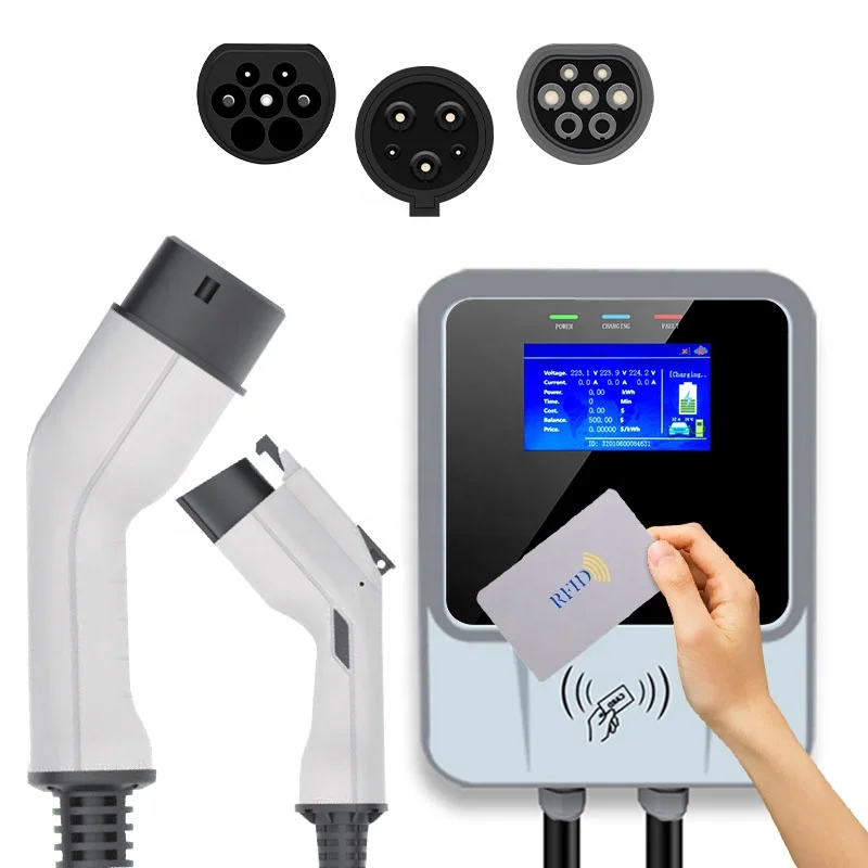 11KW 3 Phase AC EV Charge Station ID4 ID6 Wall Box 3Phase 22KW Car Charger 72KW EV Wallbox RFID 22KVA Level2 Charger GBT Type 2
