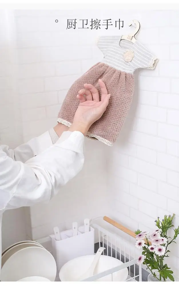 Wholesale Luxury Cartoon Hanging Towel Water Absorption Cotton Hand Towel For Kids