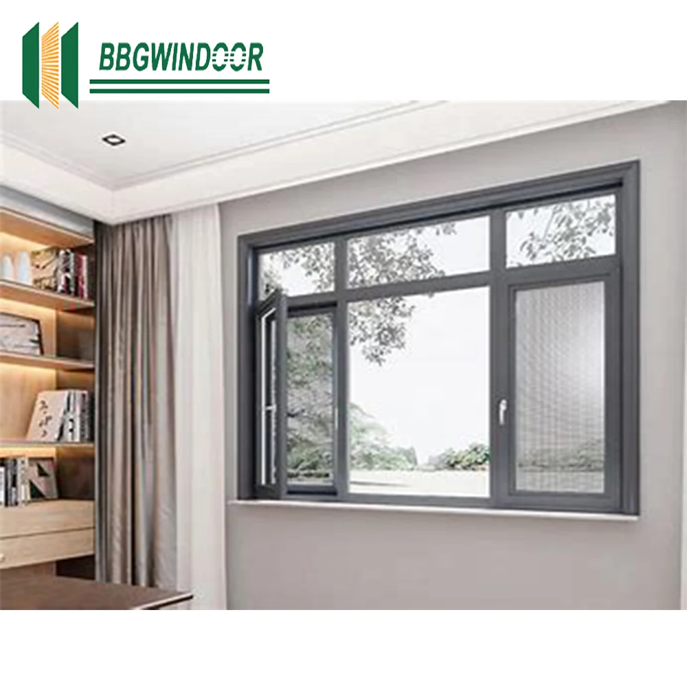 Lukliving Customizable Double Glazed Hurricane Impact Aluminum Egress Best Casement Window Cost with blinds
