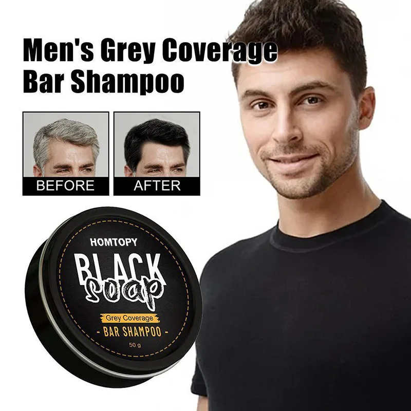 Herbal Essential Oil Soap for Gray & Black Hair Care Smooth Daily Use Shampoo Soap Black Soap for Home Use