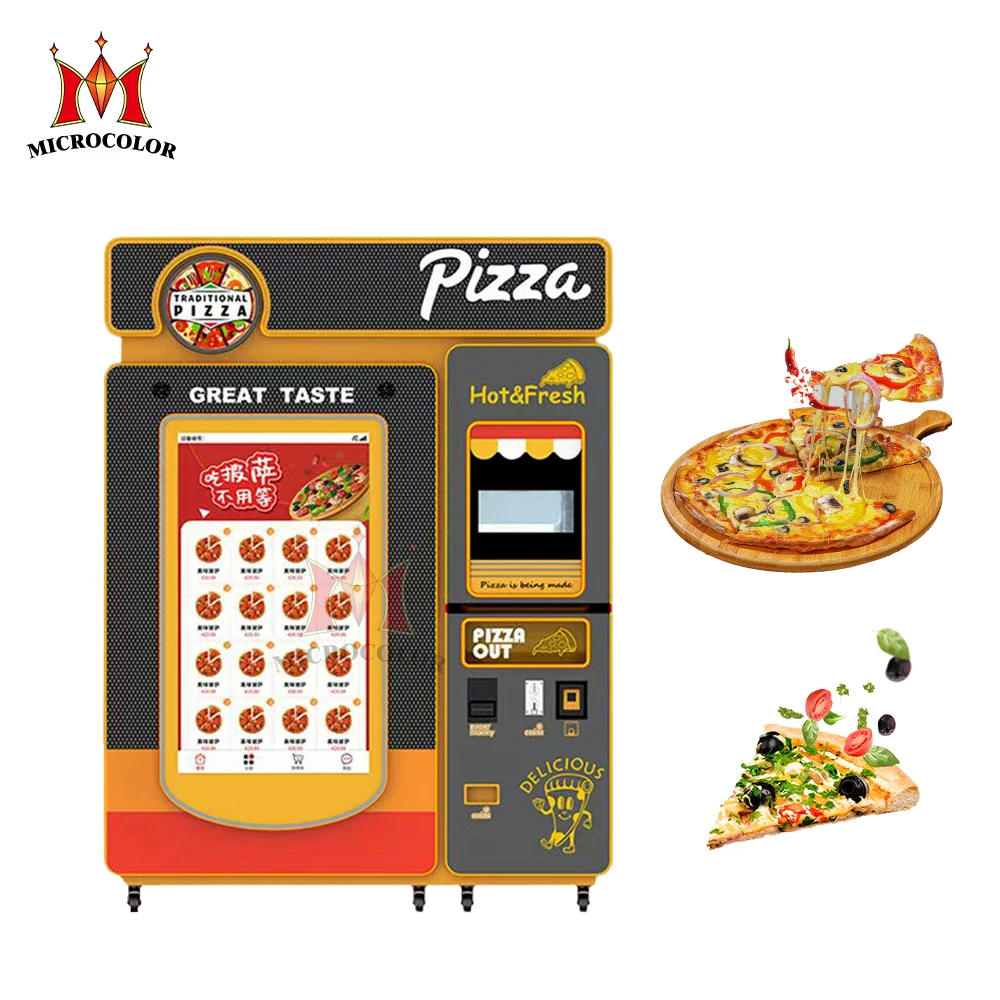 Outdoor Self-Service Full Automatic Pizza Vending Machine Smart 55 Inches Touch Screen Pizza Vending Machine