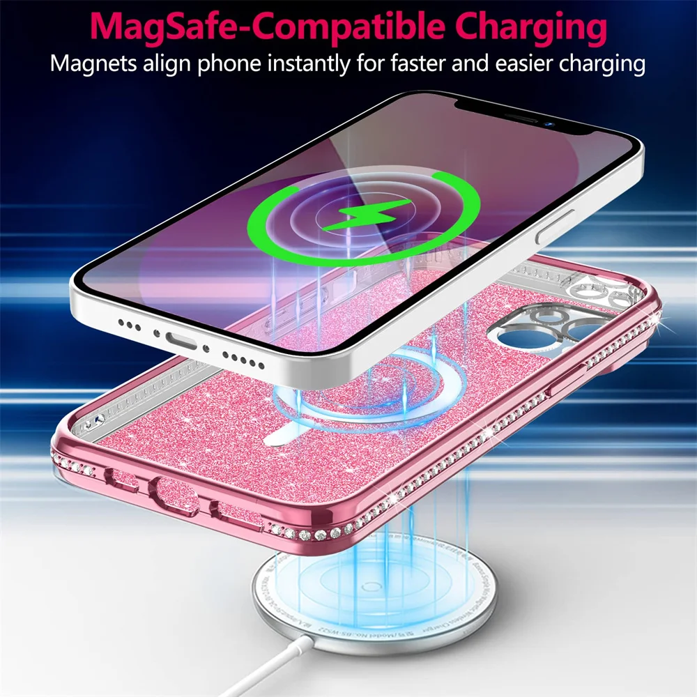 Laudtec Custom Transparent Clear Magnet Case For iPhone 13 Pro Max,Shockproof Magnetic Case Mobile Phone Case For iPhone 13//