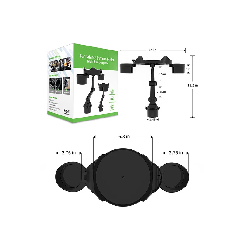 2022 NEW Multifunction 4 In 1 Car Cup Bottle Coffee Holder Phone Holder Food Tray Expander Holder For Car