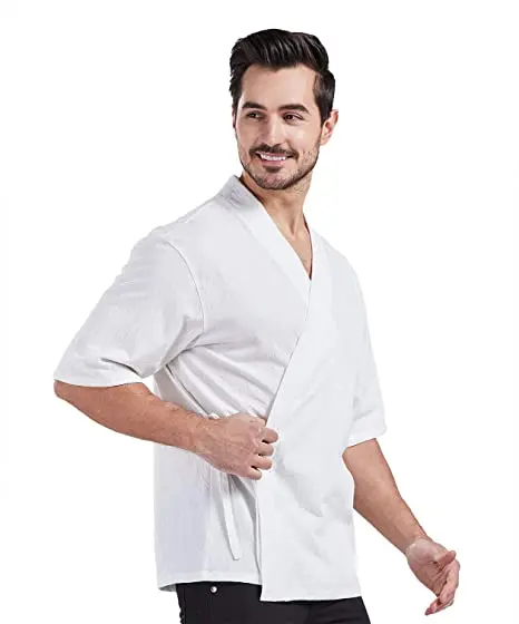 printed unisex chef jacket coat for Japanese sushi restaurant bar men women cook uniform