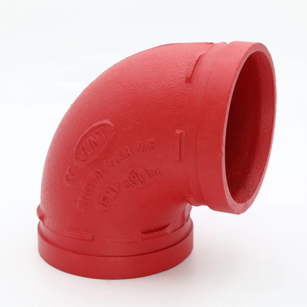 FM UL 1-12 inch  Fire fighting grooved elbow Ductile iron Grooved elbow weifang juntong