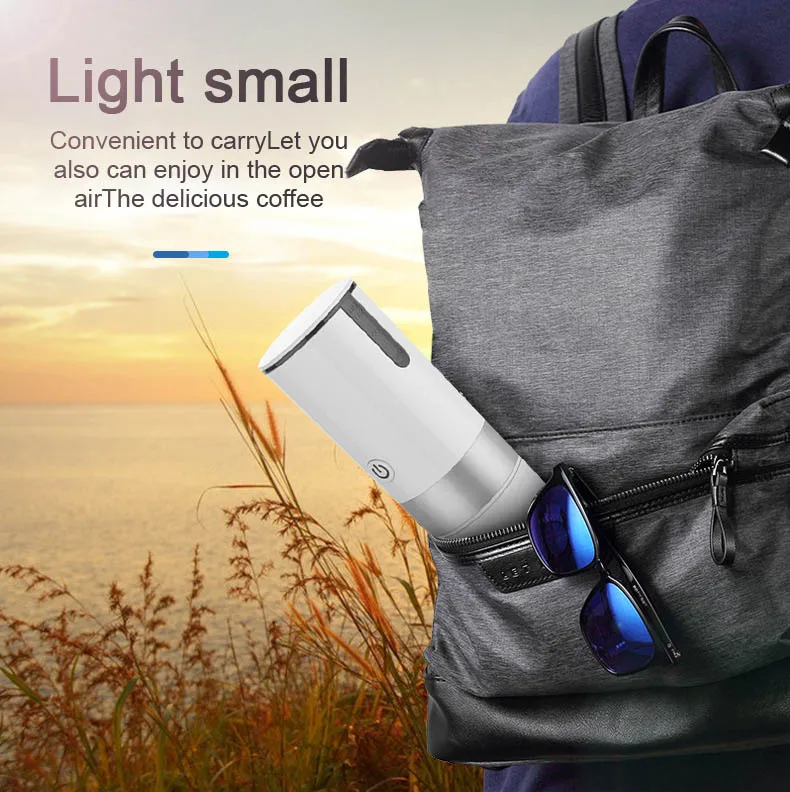 Custom Portable Mini capsule Bean To Cup Coffee Maker Machine Automatic Grinder Electric USB Milk Frother Foam Maker