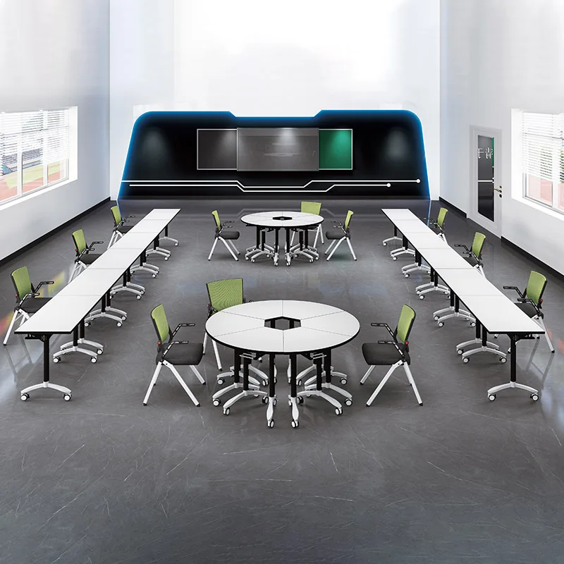 Manufacturer Office Building School Furniture Foldable Training Table Modern Modular Conference Table White