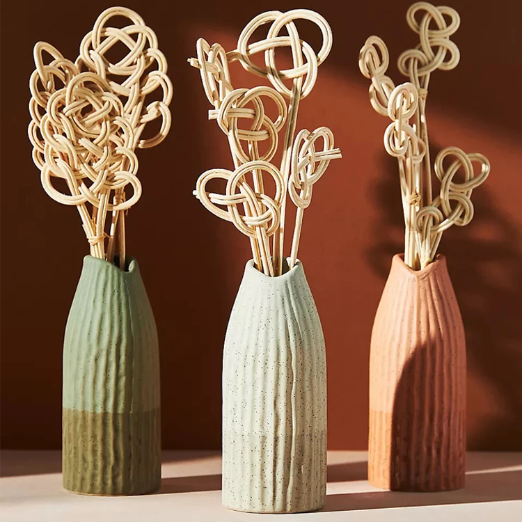 Hotel Ornament Luxury Flower Vase Ceramic Tabletop Decorative Christmas Space Soft Minimalist