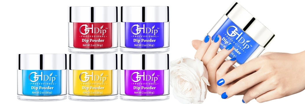 Color Glitter Nail 3 in 1 Acrylic Dipping Powder  match gel polish and nail lacquer