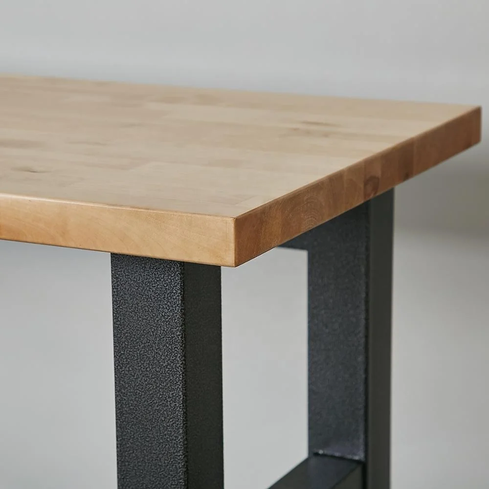 adjustable height garage working table 48 inch hardwood workbench with hammer granite finish