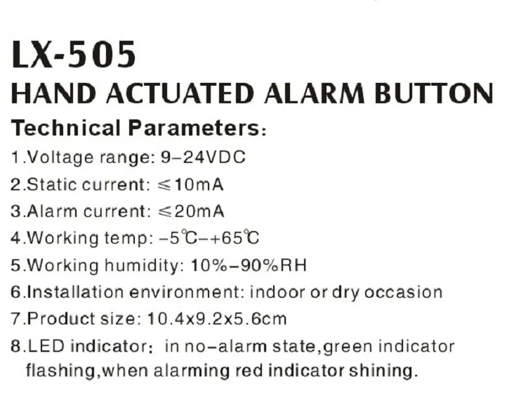 Одобренная CE Кнопка пожарной сигнализации с ручным приводом, красное аварийное стекло, разбитое со светодиодным индикатором