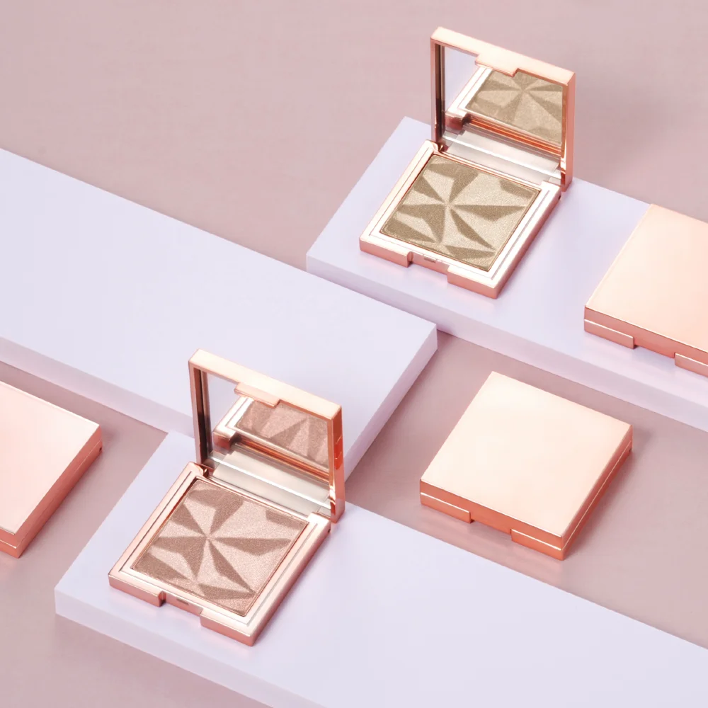 custom own logo Brighten make up face pressed powder palette highlighter bronzer pressed powder private label highlighter makeup