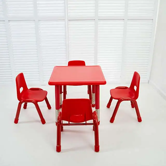 HPL height adjustable child kindergarten furniture toddler table and chair set