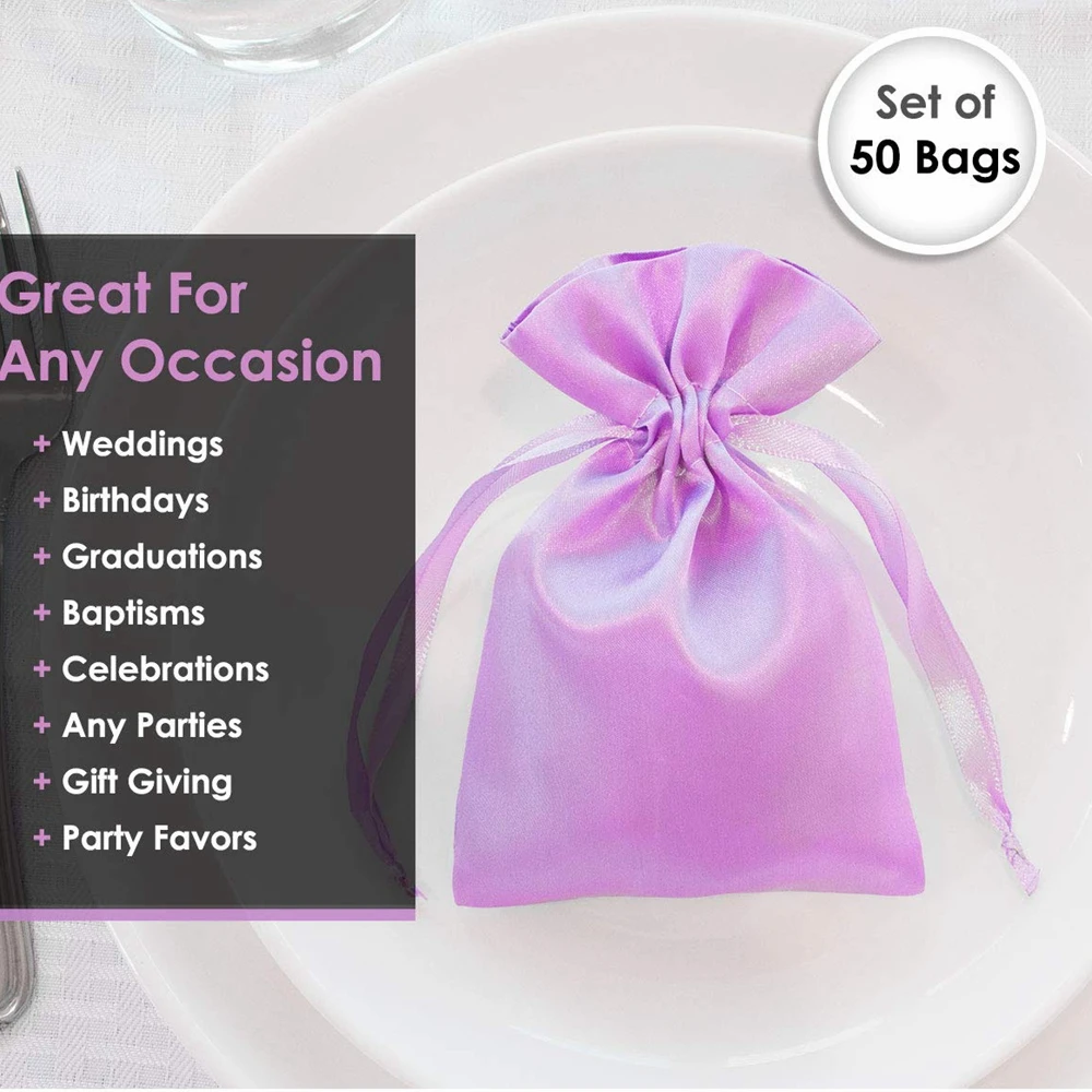 Custom Logo Gift Packing Bag Drawstring Cosmetic Bag Satin Bag Pouch