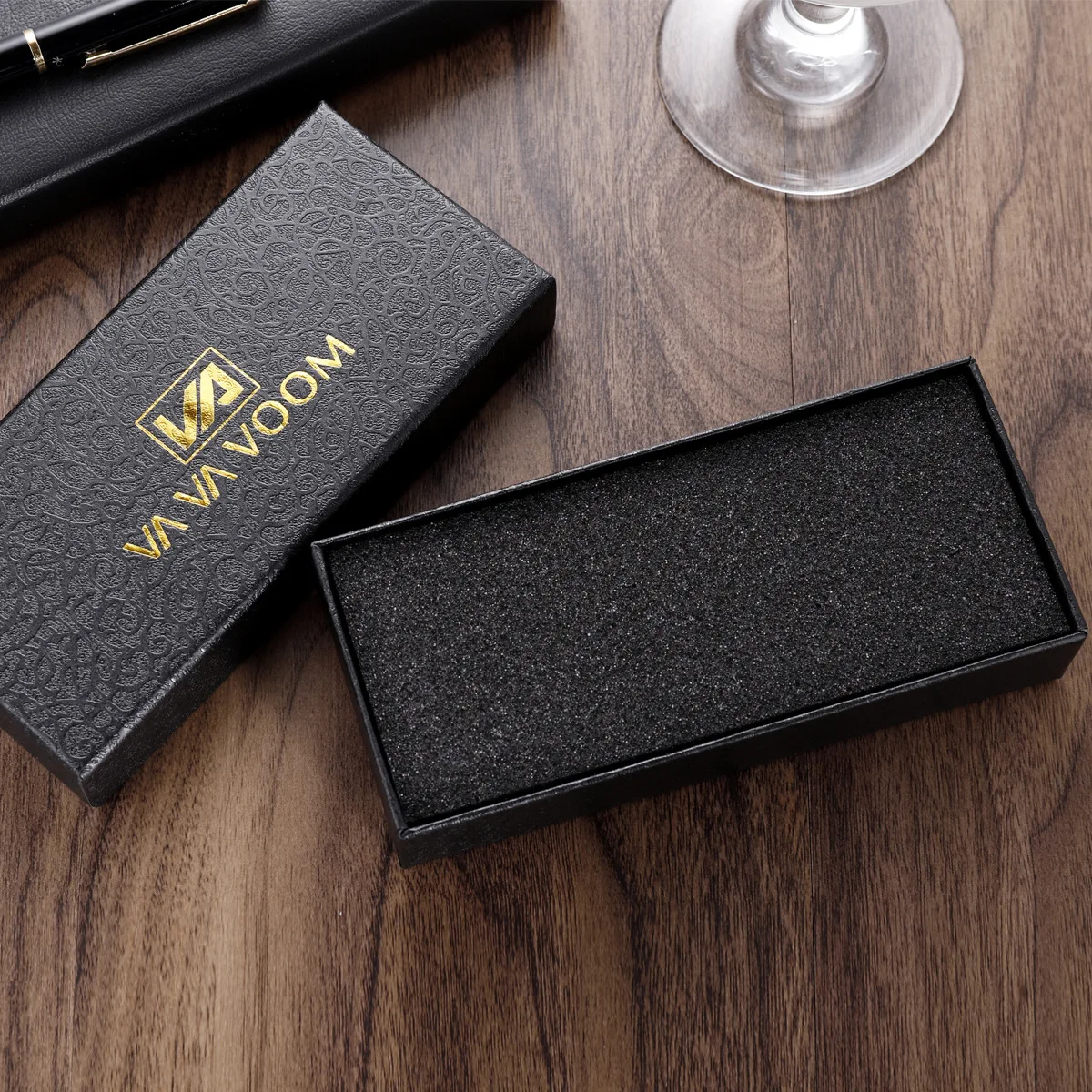 VA VOOM brand watch box, cardboard box, rectangular crocodile pattern, hot stamping logo, cross-border exclusive watch box
