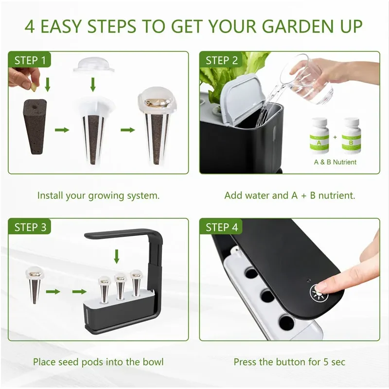 hydroponic grow system kit Small  intelligent garden Indoor Hydroponic kit Vegetable growing kitchen potting hydroponic system