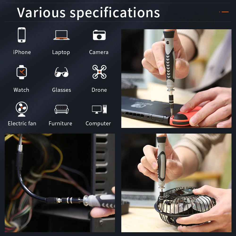 Multifunctional 130 in 1 Precision Slotted Screw Bit Kit Precision Screwdriver Set For Phone Electric Household Repair Tool Kit