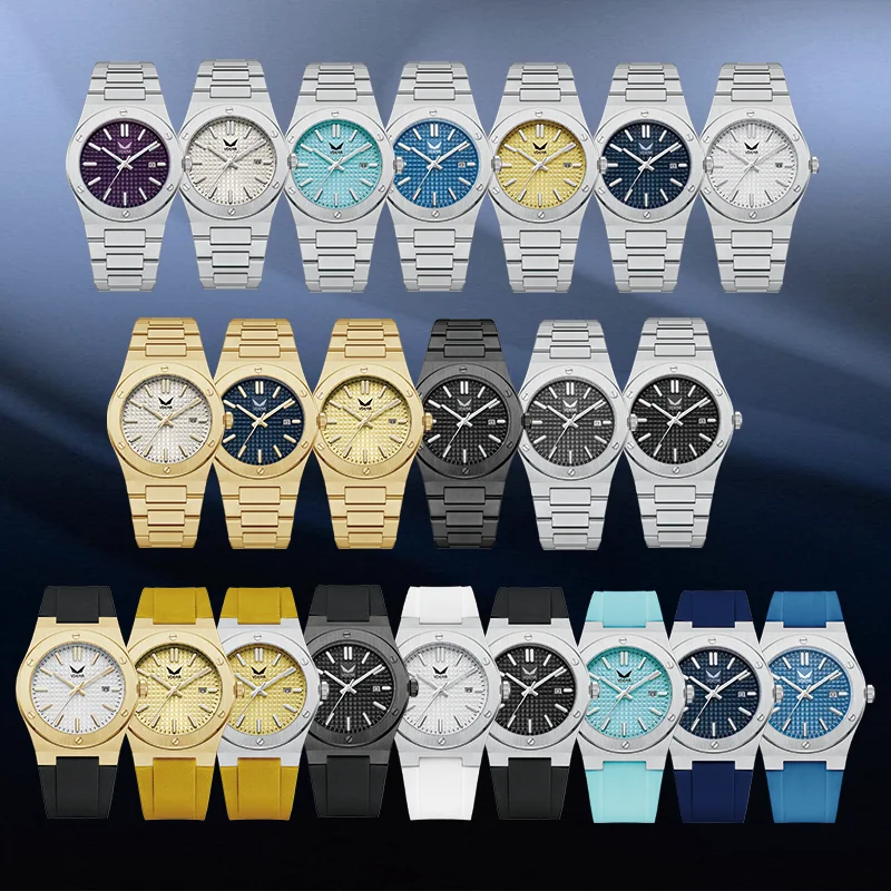 Classic Luxury Original Checkered Dial With Calendar Date Watches Customized Design Personalizable Black Mens Quartz Watch