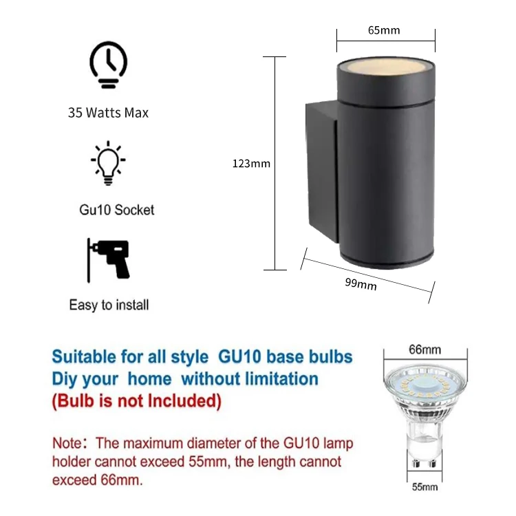China suppliers High Lumen LED bulb replaceable wall light source Activated IP54 outdoor garden led wall lamps for garden
