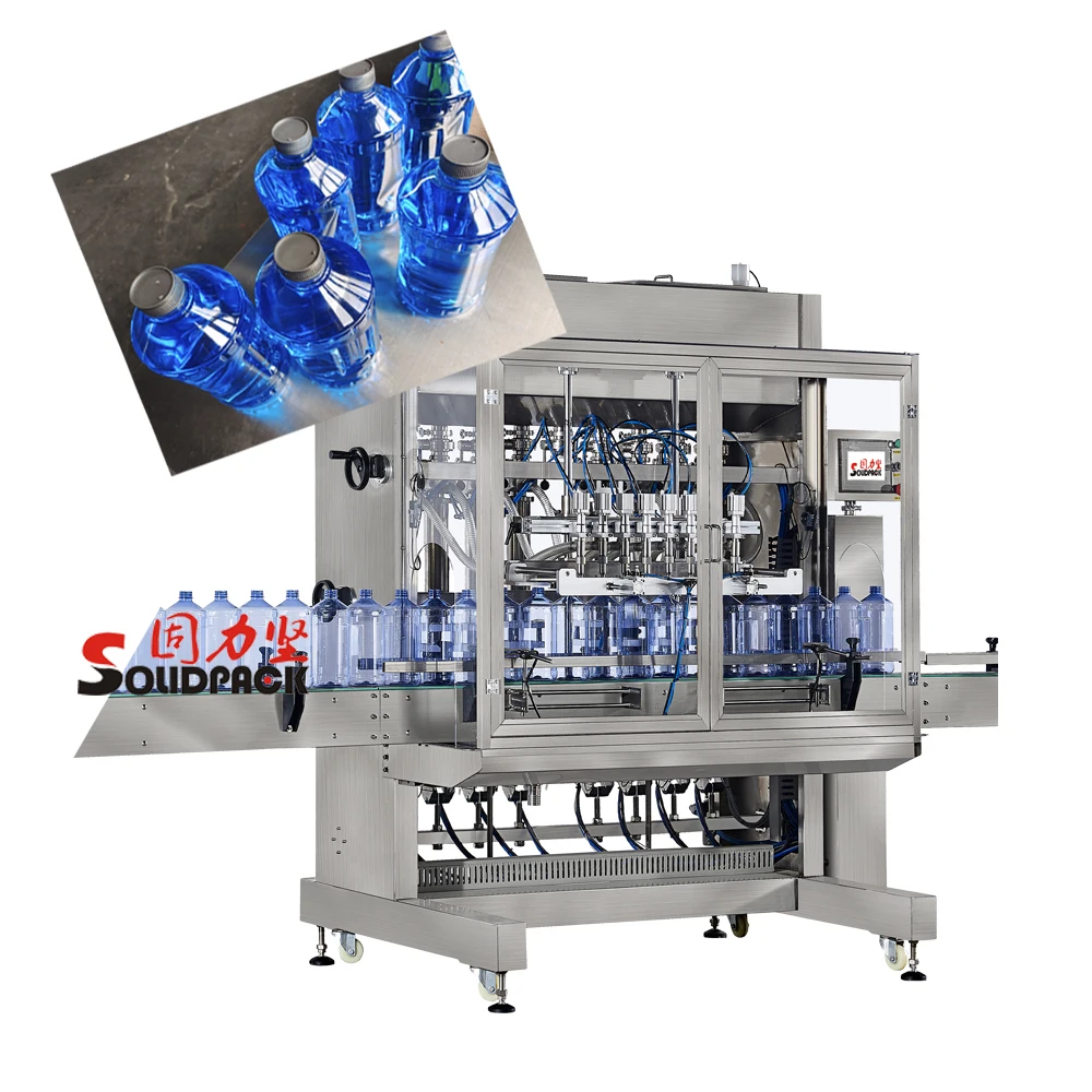 Solidpack factory price full automated servo motor piston type car window Glass cleaner liquid detergent filling machine