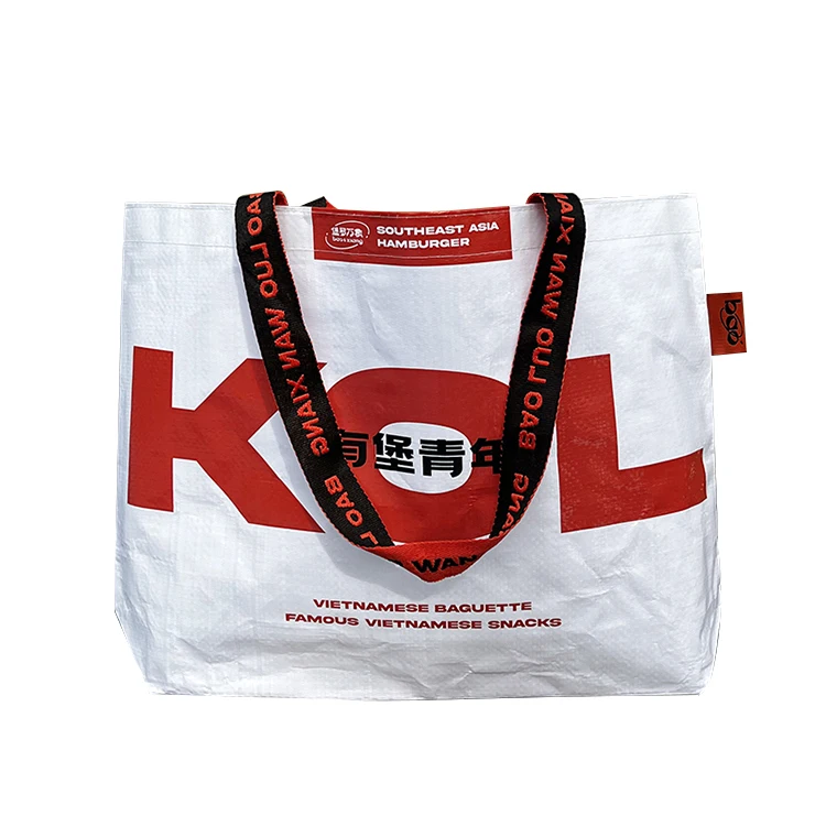 Promotional Recyclable Polypropylene Tote Shopping Carry  PP Laminated Woven Fabric Bag