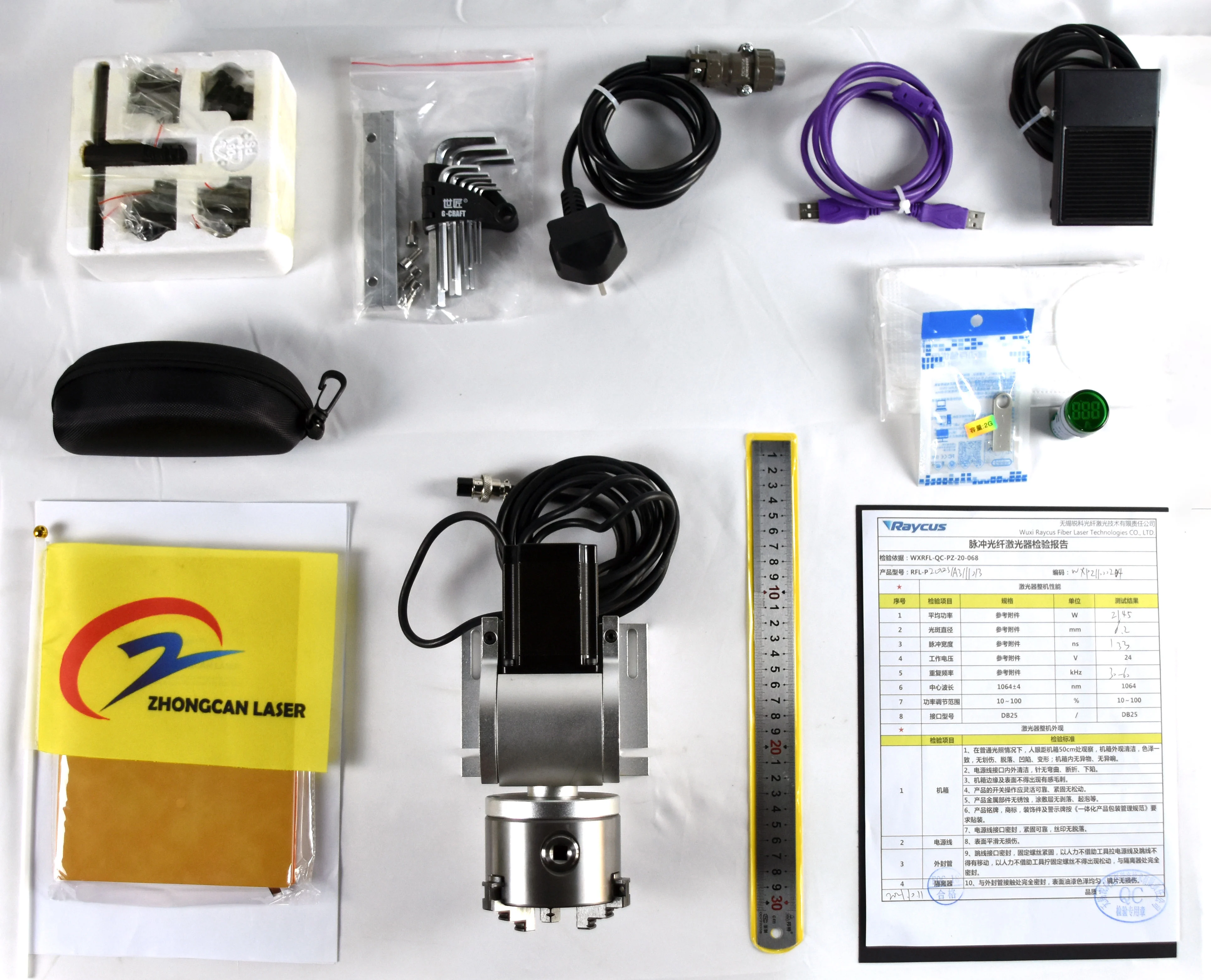 ZHONGCAN JPT MOPA M7 Color Rotary Metal 30w 50w 100w 20w  100w Fiber Laser Marking Machine With Rotary For Metal Jewelry Ring