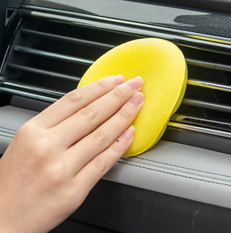 Factory Price Wholesale Round Edge Car Wash Maintenance Wax Sponge Polishing Sponge Car Supplies